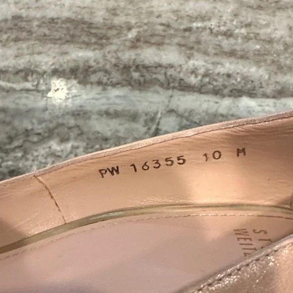 Stuart Weitzman Nude Leather Pointed-Toe Pumps - Picture 7 of 9